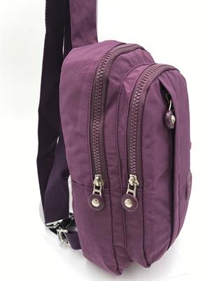Üç Bölmeli Bodybag Göğüs Omuz Çantası Unisex Mor (Model: 571-8A)