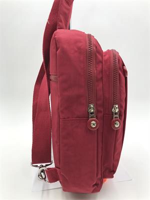 Üç Bölmeli Bodybag Göğüs Omuz Çantası Unisex Kırmızı (Model: 571-8A)