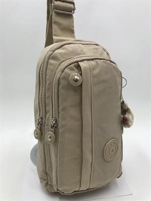 Üç Bölmeli Bodybag Göğüs Omuz Çantası Unisex Vizon (Model: 571-8A)