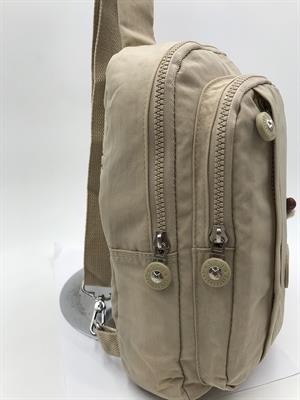Üç Bölmeli Bodybag Göğüs Omuz Çantası Unisex Vizon (Model: 571-8A)