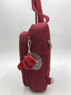 Üç Bölmeli Bodybag Göğüs Omuz Çantası Unisex Kırmızı (Model: 571-8A)