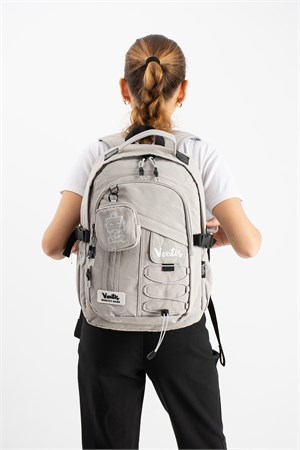 Unisex, Ultra Hafif, Çok Cepli, Sırt Çantası Gri Model: (VNT-9B)