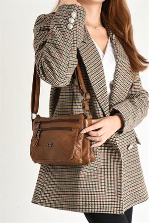Suni Deri Omuz Çantası Taba (Model: 571-11-13G) 