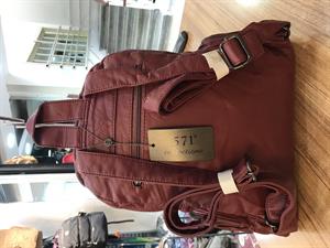 Yıkanmış Deri Sırt Çantası (571-1-5C) Bordo