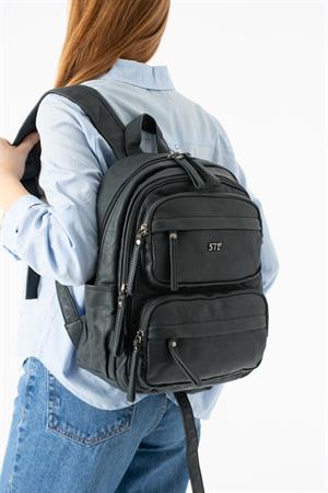 Yıkanmış Deri Sırt Çantası Lacivert Model: (571-14-11U)