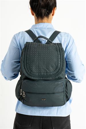 Yıkanmış Deri Sırt Çantası Mavi (Model: 571-9-11C)