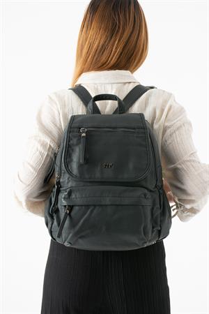 Yıkanmış Deri Sırt Çantası Lacivert Model: (571-14-11M)