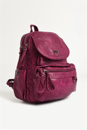 Suni Deri yumuşak dokumalı  Sırt Çantası Mor (Model: 571-11-12H)