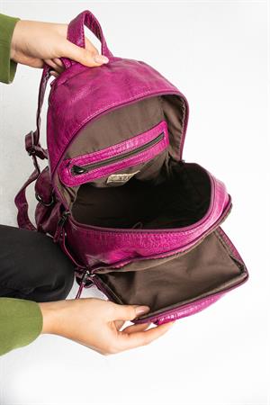 Suni Deri Sırt Çantası Mor (Model: 571-11-12G)