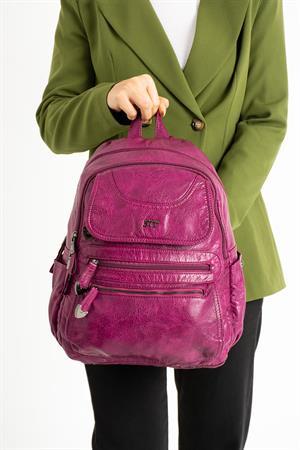Suni Deri Sırt Çantası Mor (Model: 571-11-12G)