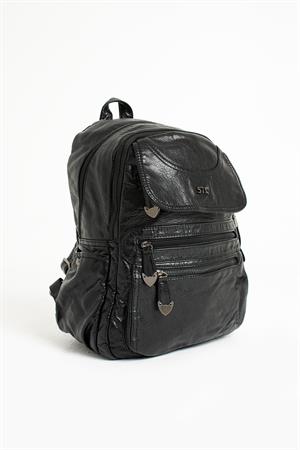 Suni Deri Sırt Çantası Siyah (Model: 571-11-12G)