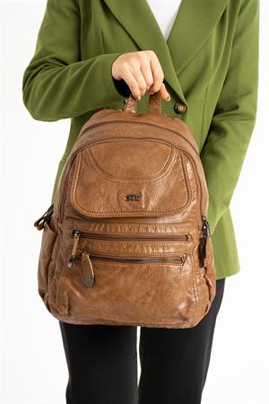 Suni Deri Sırt Çantası Taba (Model: 571-11-12G)