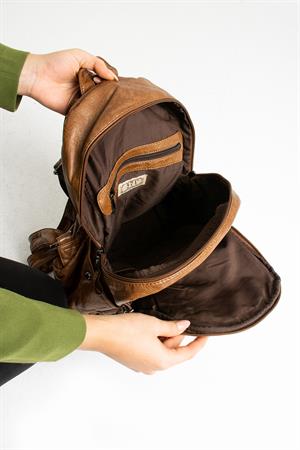 Suni Deri Sırt Çantası Taba (Model: 571-11-12G)