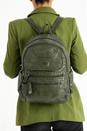 Suni Deri Sırt Çantası Yeşil (Model: 571-11-12G)