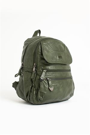 Suni Deri Sırt Çantası Yeşil (Model: 571-11-12G)
