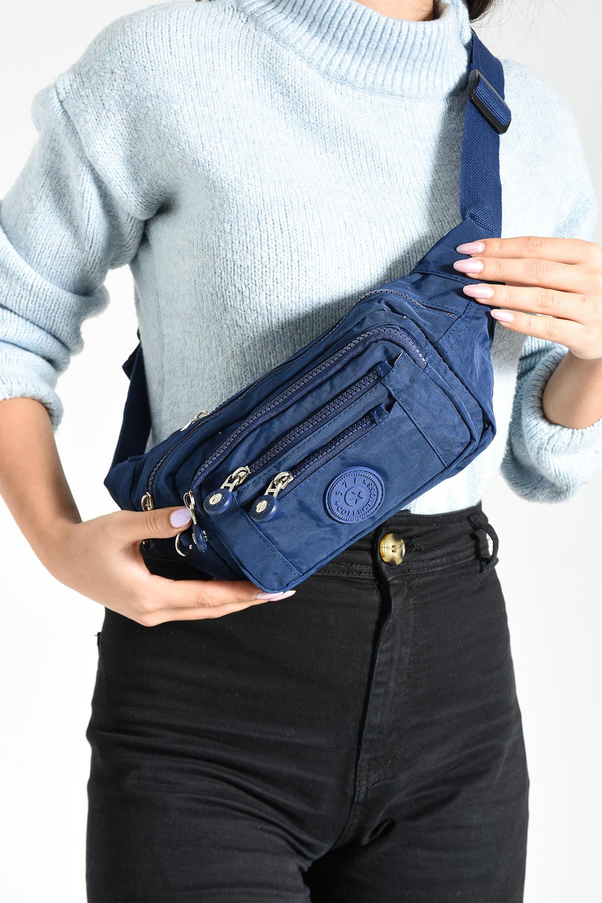 Çok Cepli Bel Çantası Unisex Kırmızı (Model: 571-7F) 