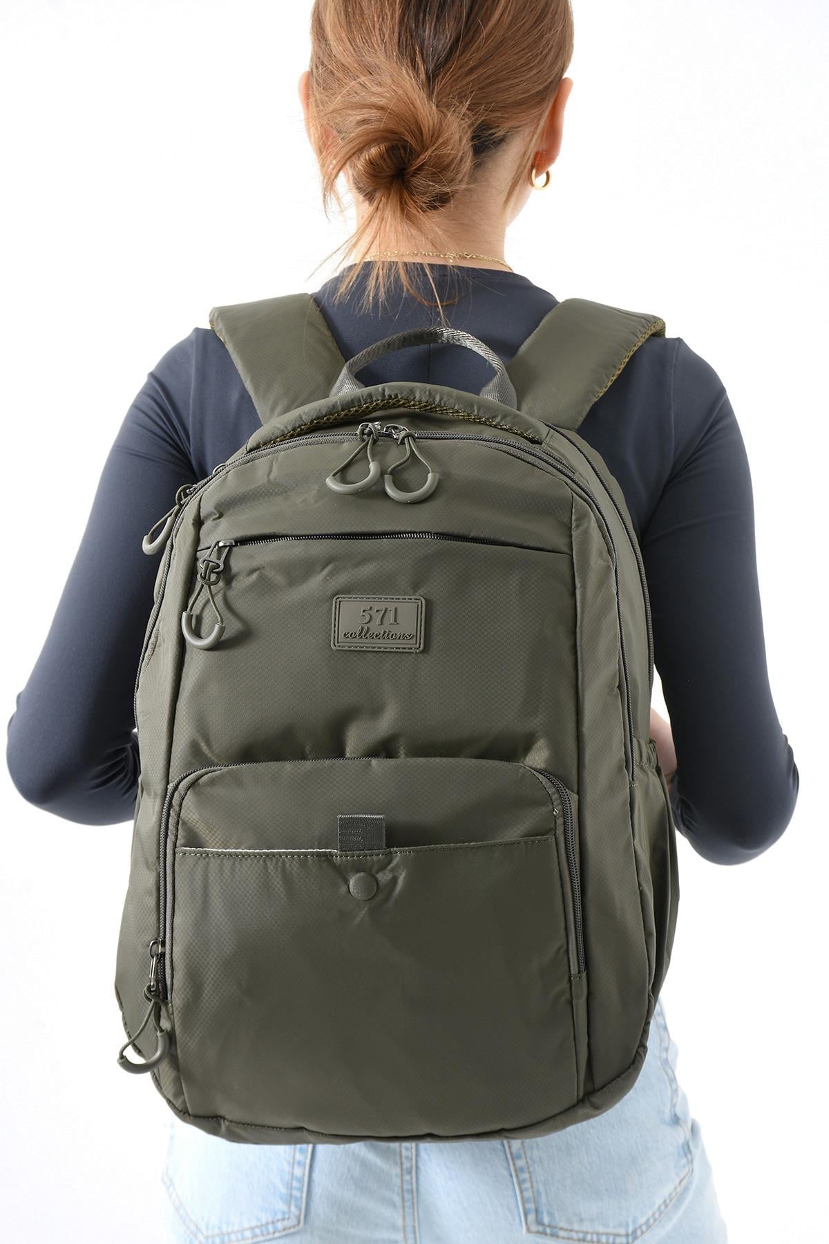 Orta Boy Sırt Çantası Ultra Hafif Çok Cepli Haki (Model:571-13-9E)