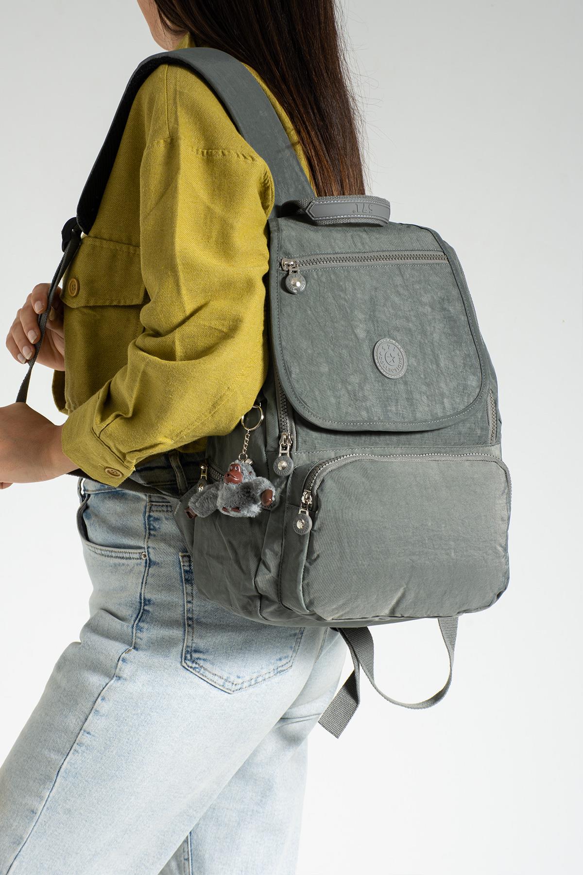Orta Boy Ultra Hafif Kadın Sırt Çantası Unisex Gri (Model: 571-3F)