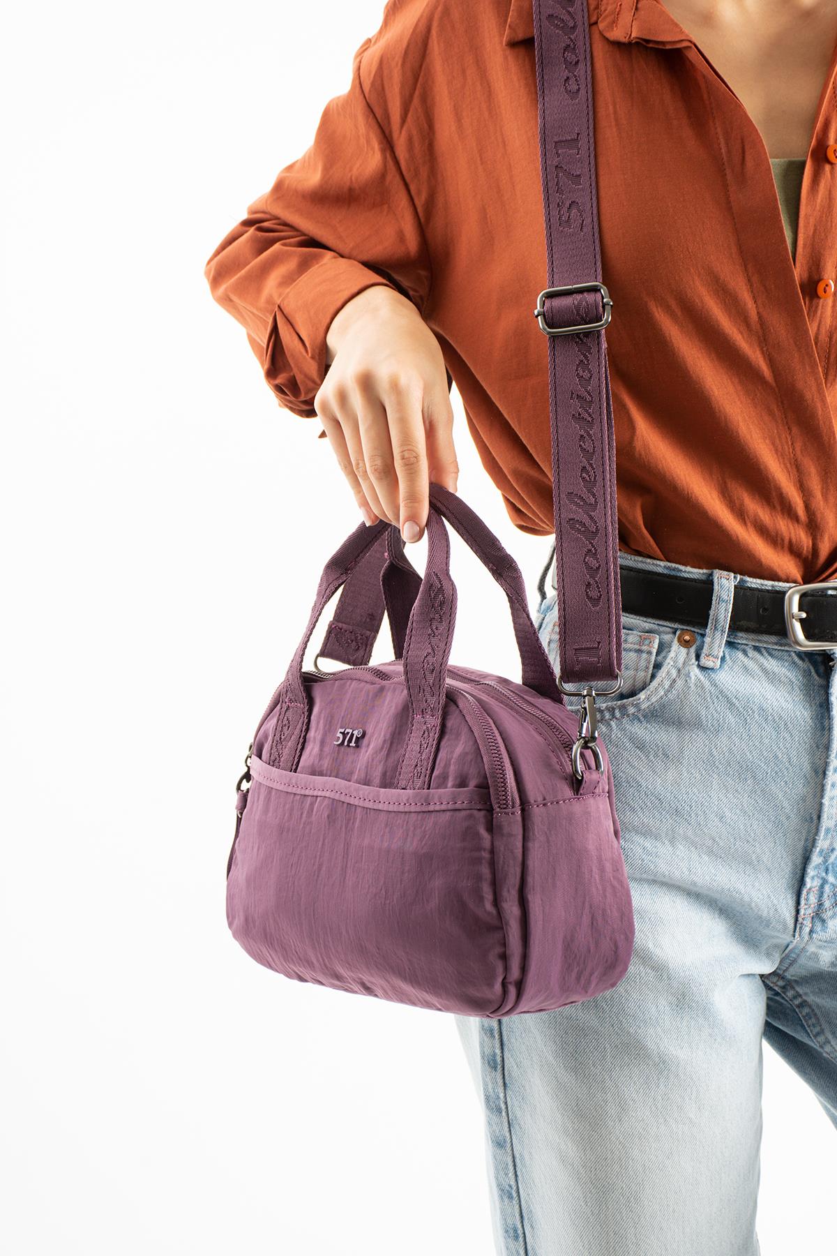 571-13-14HPolyamid Kumaş Omuz Kol Çantası Mor Model: (571-13-14H)
