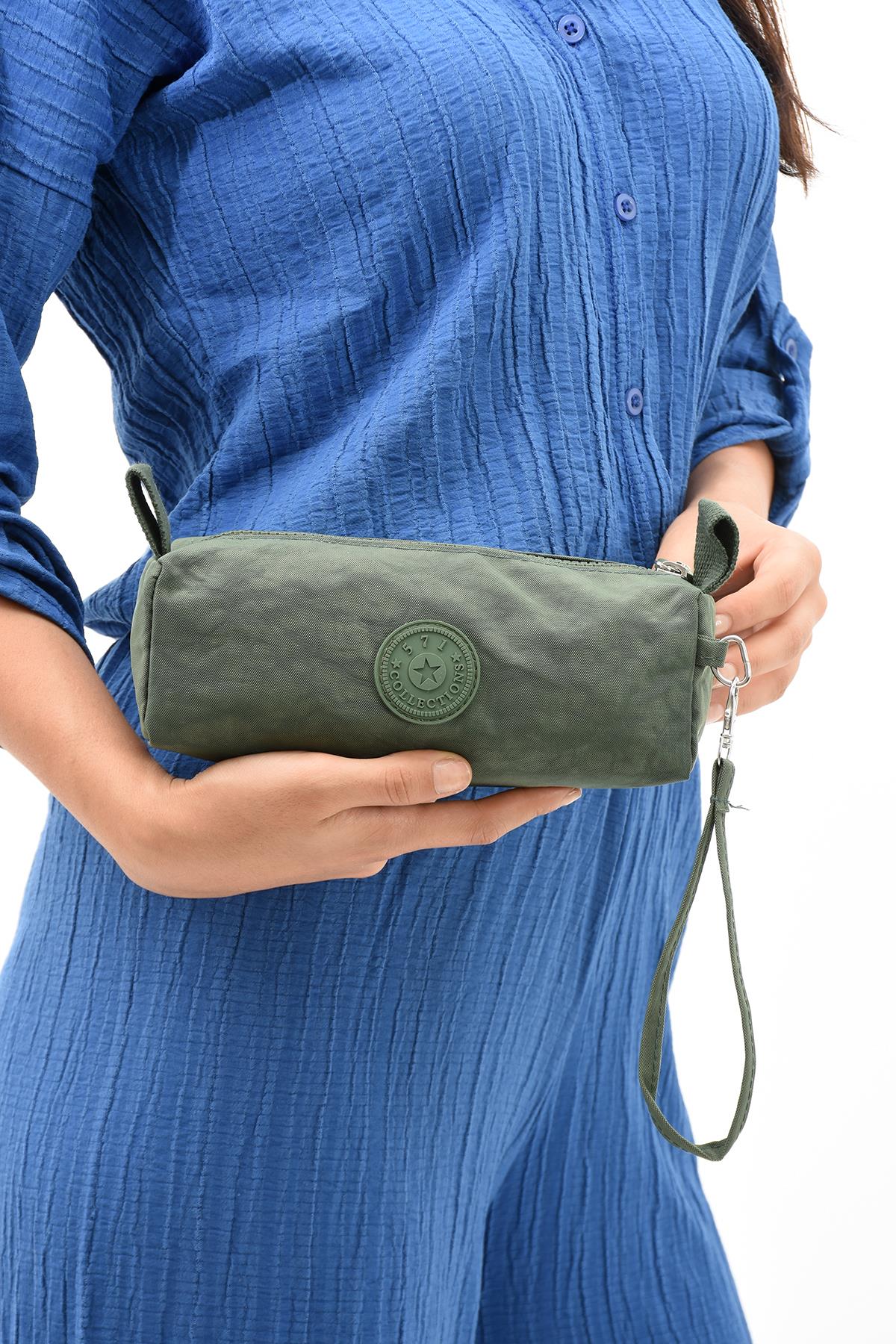 Tek Bölmeli Kalemlik (Yıkanabilir ve Su Geçirmez, makyaj çantası ) Yeşil (Model: 571-15H)