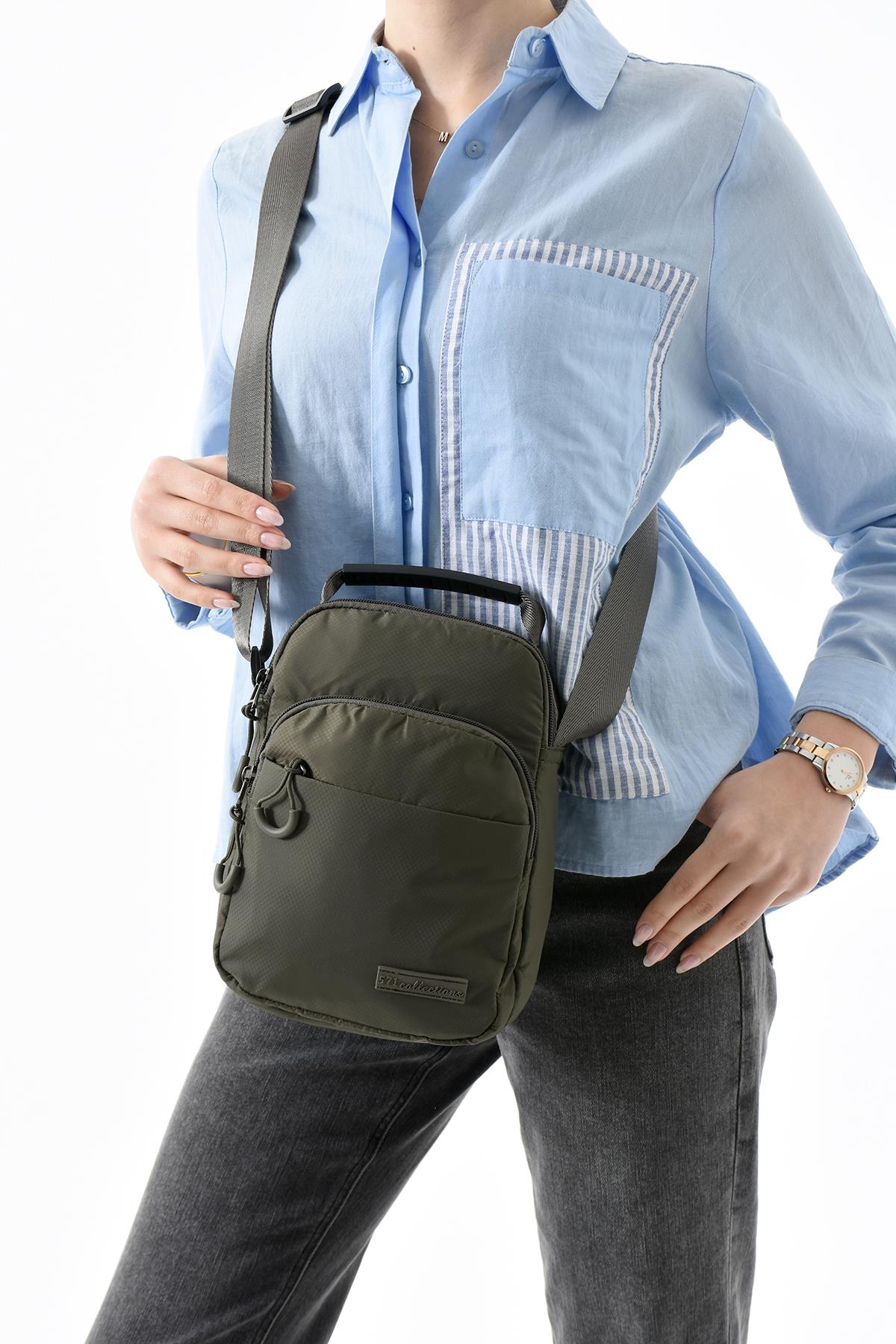 Üç Bölmeli Unisex Göğüs (Bodybag) - El Çantası Haki (Model: 571-9P) 