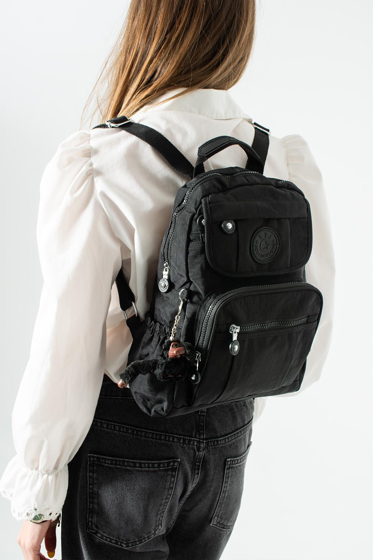 571-4IUltra Hafif Çok Cepli Orta Boy Sırt Çantası Unisex Siyah (Model: 571-4I)
