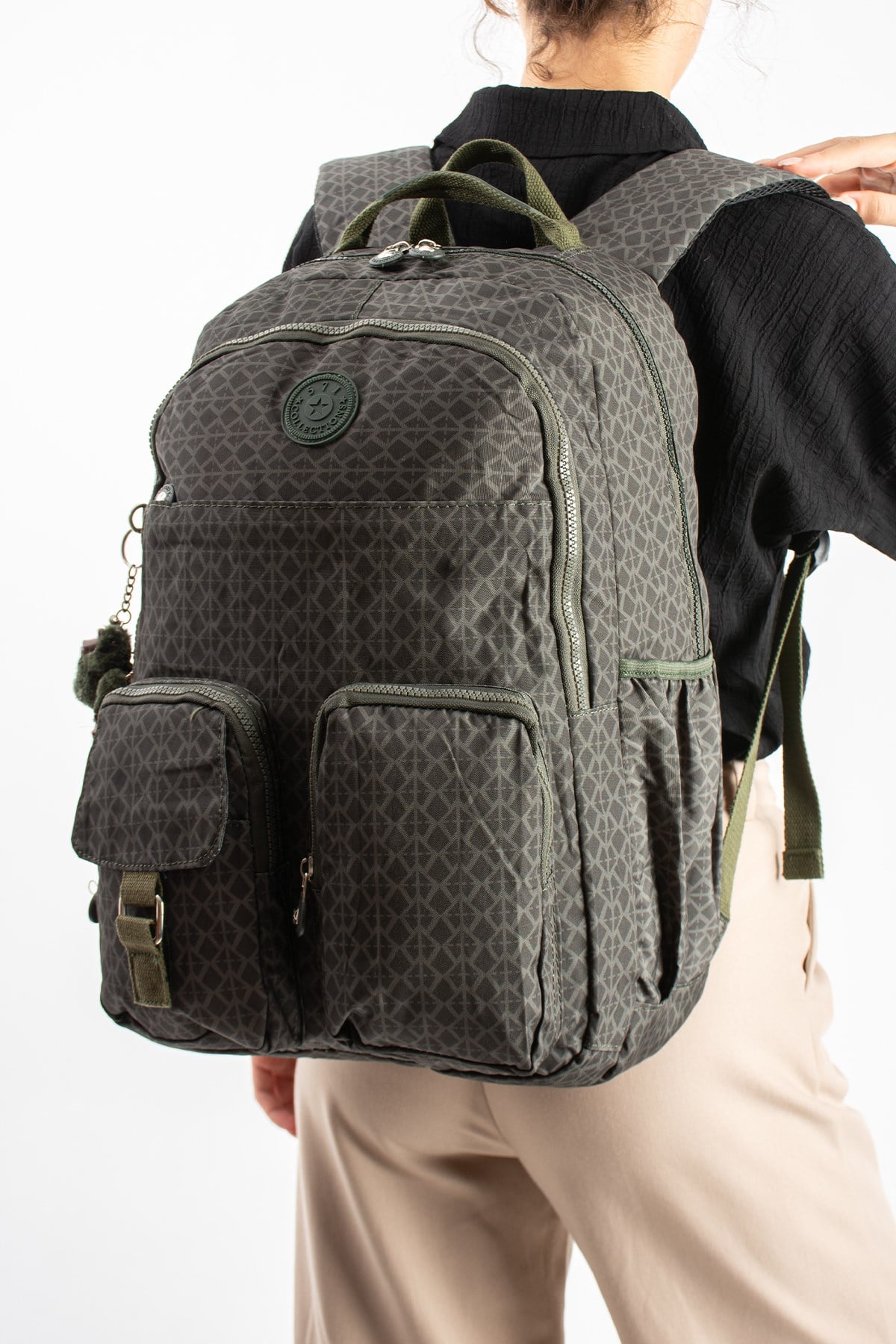 571-1AUltra Hafif Çok Cepli Su Geçirmez Sırt Çantası Unisex Desenli Yeşil (Model: 571-1A)