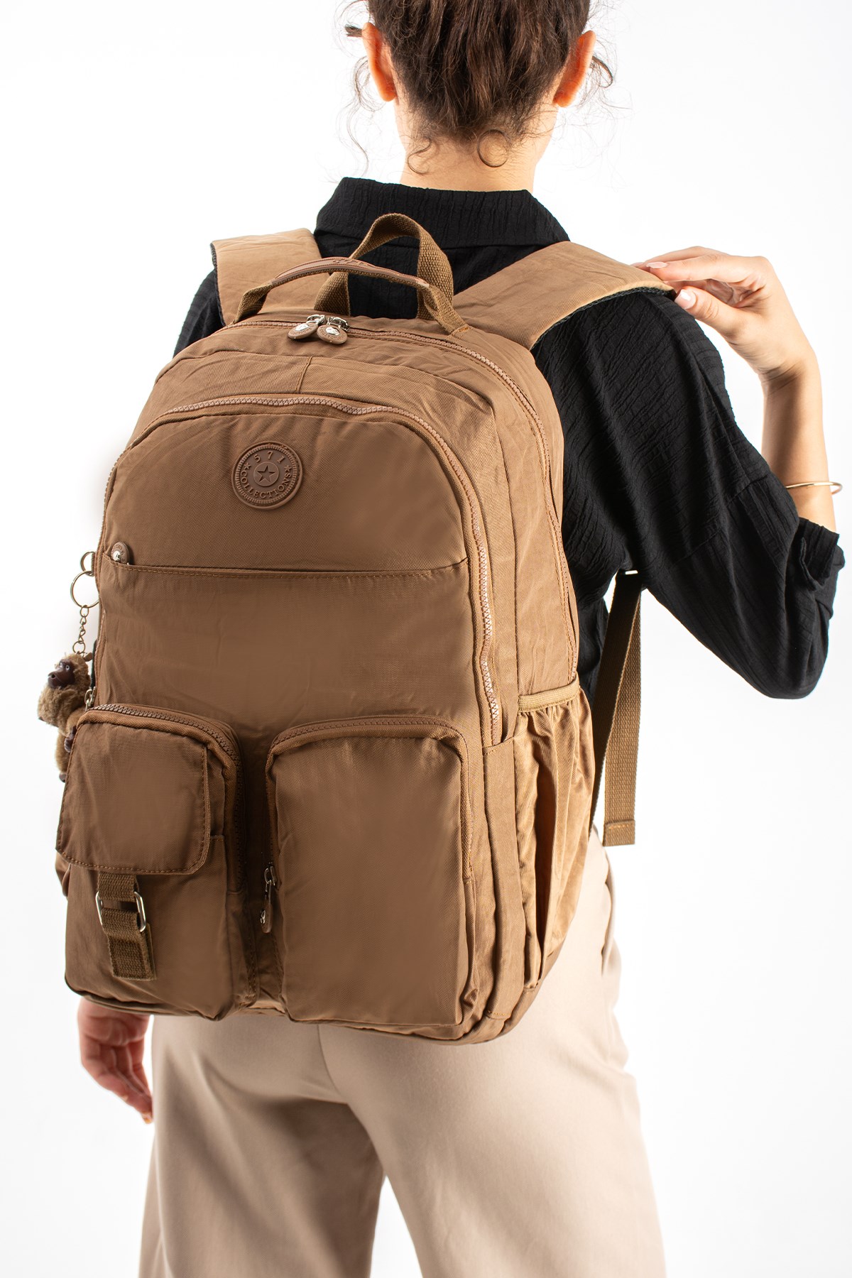 571-1AUltra Hafif Çok Cepli Su Geçirmez Sırt Çantası Unisex Taba (Model: 571-1A)