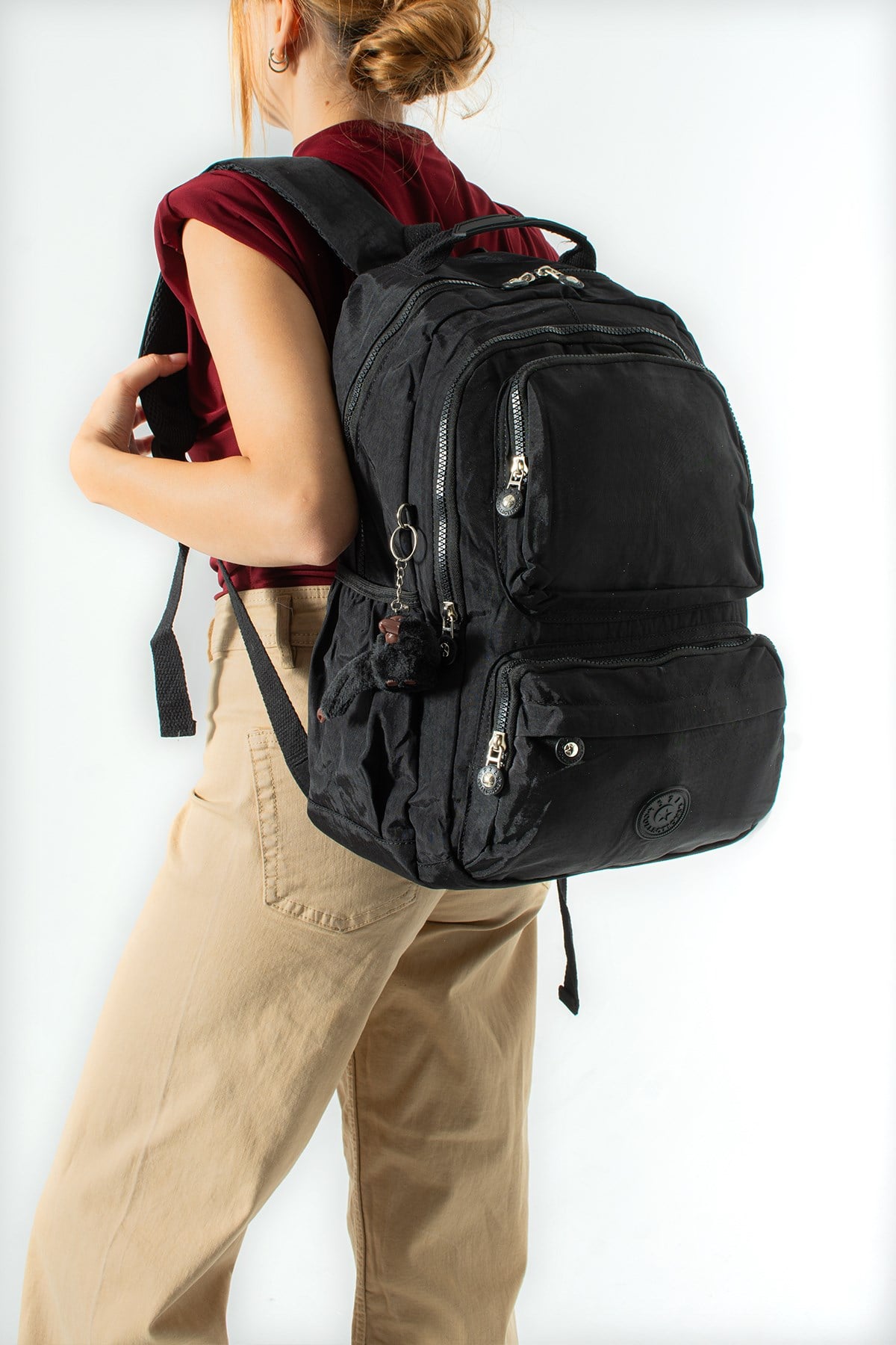 571-2HUltra Hafif Çok Cepli Su Geçirmez Sırt Çantası Unisex Siyah (Model: 571-2H)