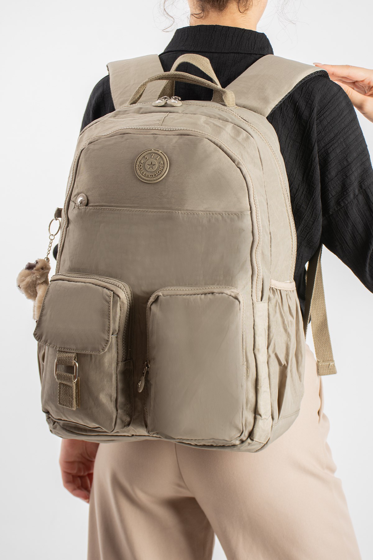 571-1AUltra Hafif Çok Cepli Su Geçirmez Sırt Çantası Unisex Vizon (Model: 571-1A)