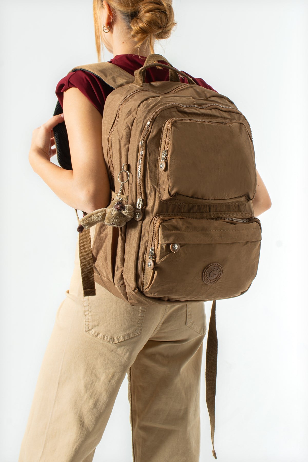 571-2HUltra Hafif Çok Cepli Su Geçirmez Sırt Çantası Unisex Taba (Model: 571-2H)