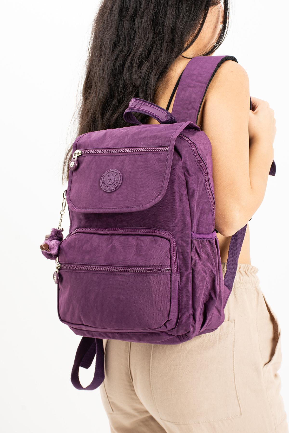 Ultra Hafif Orta Boy Sırt Çantası Çok Cepli Mor (Model: 571-3J)