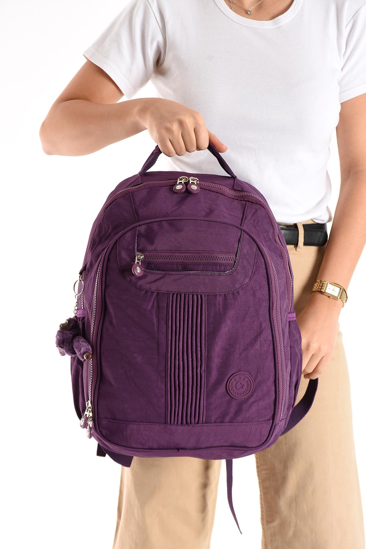 Ultra Hafif Orta Boy Sırt Çantası Çok Cepli Mor (Model: 571-3P)