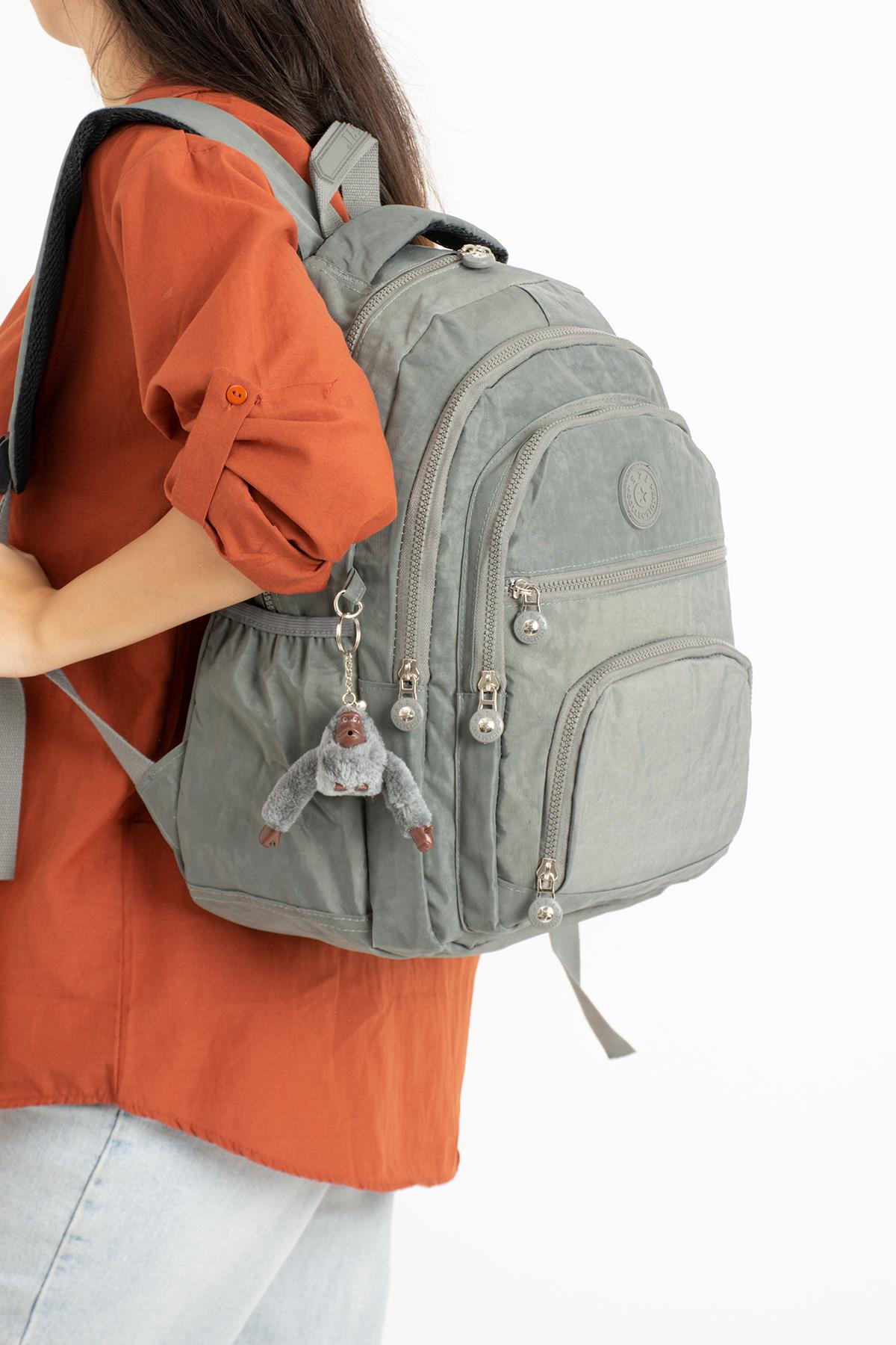 Ultra Hafif Orta Boy Sırt Çantası Unisex Gri (Model: 571-3C) 