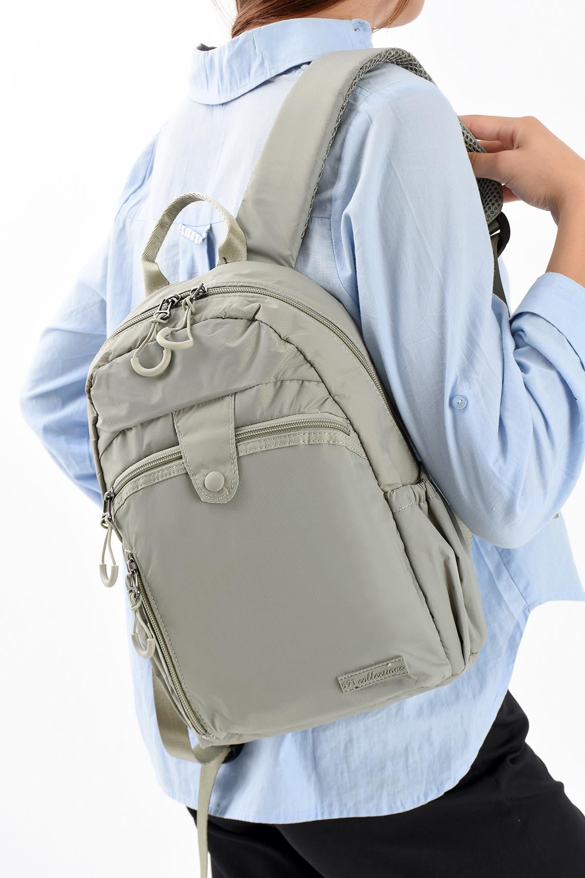571-13-9CUltra Hafif Şik ve Su Geçirmez Orta Boy Sırt Çantası Açık Vizon Model: (571-13-9C)
