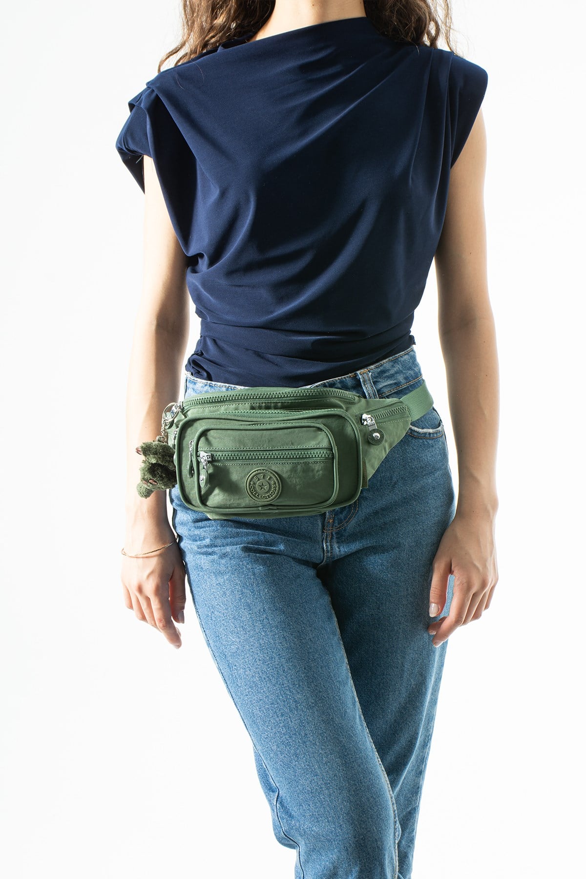 571-7JUnisex Çok Cepli, Su Geçirmez, Çapraz Askılı Bel Çantası (Freebag) Yeşil Model: 571-7J