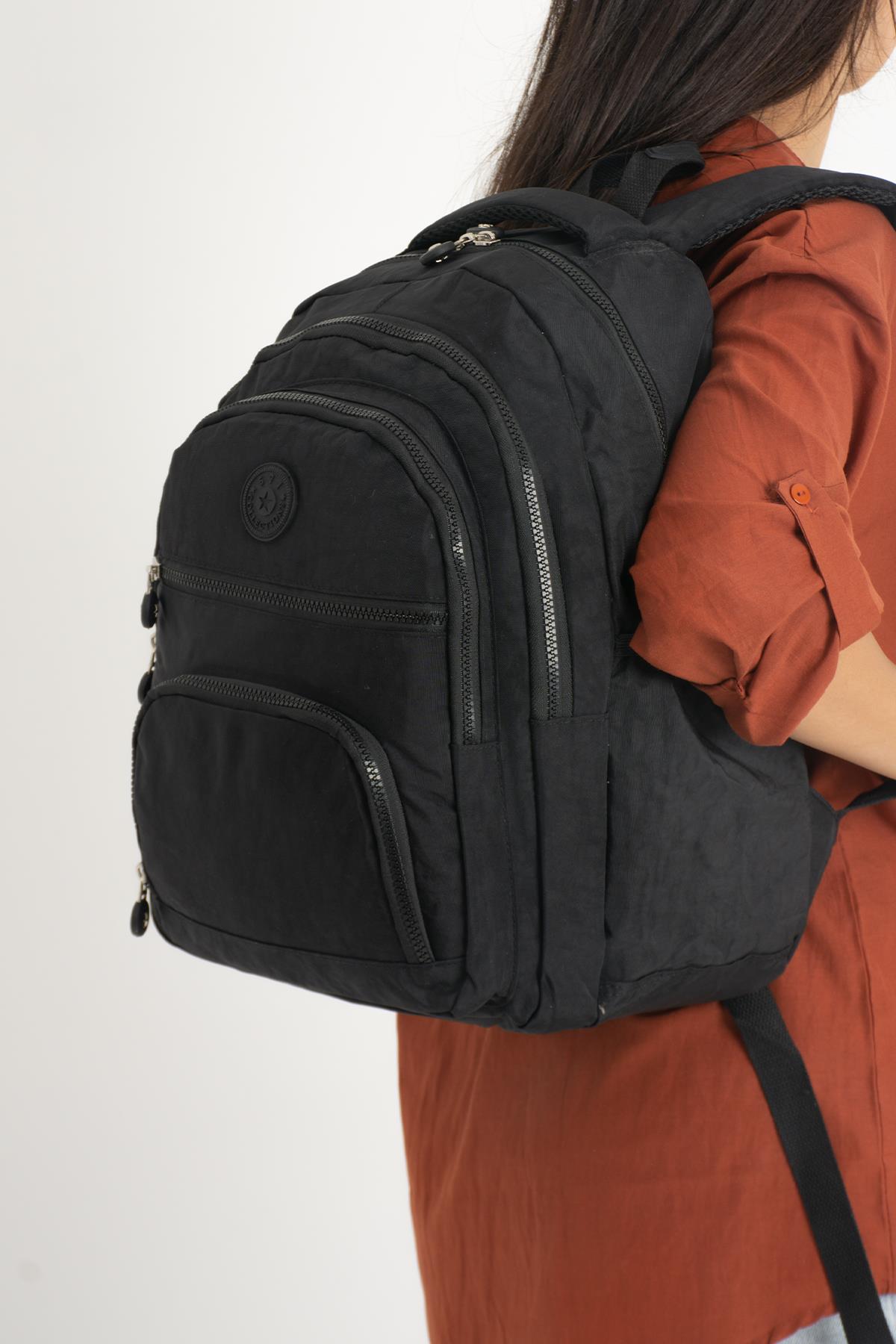 Unisex Ultra Hafif Orta Boy Sırt Çantası Unisex Siyah (Model: 571-3C) 