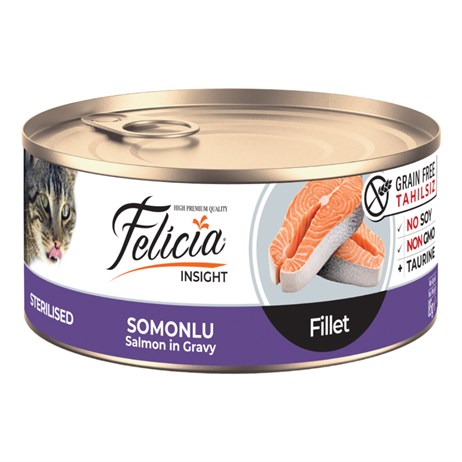 Felicia Somonlu Fileto Tahılsız Kısırlaştırılmış Kedi Konservesi 85 gr