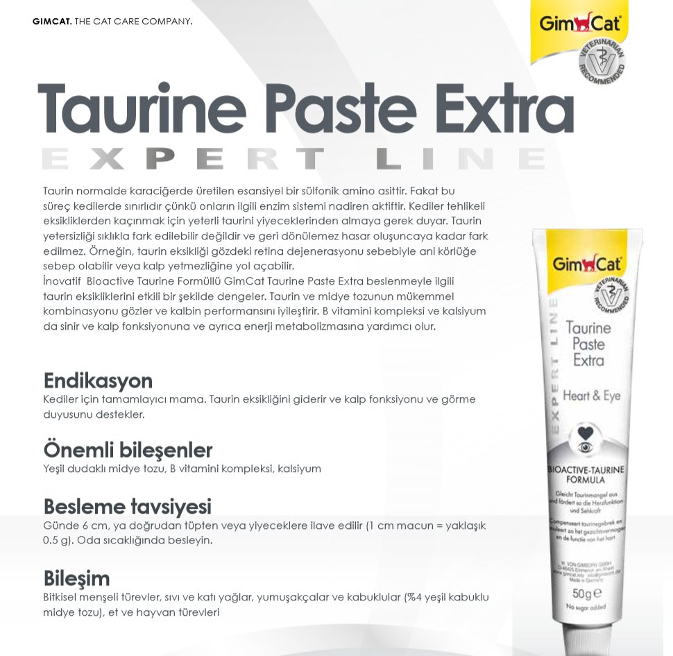 GimCat Kedi Macunu Taurin Paste Extra 50 Gr