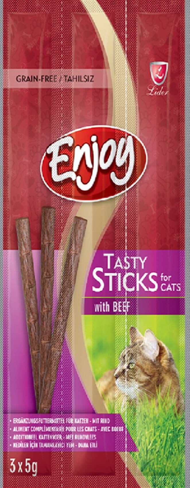 Enjoy Kedi Biftekli Sticks Ödül Çubuğu 3x5 Gr