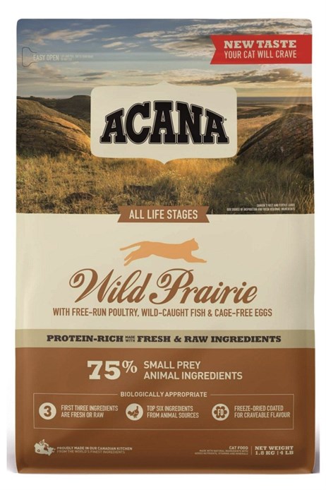 Acana Wild Prairie Tavuklu ve Balıklı Tahılsız Kedi Maması 4,5 Kg