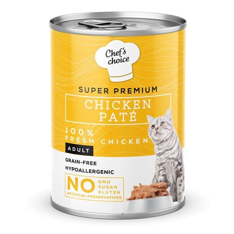 Chef's Choice Tavuklu Tahılsız Ezme Yetişkin Kedi Konservesi 400gr