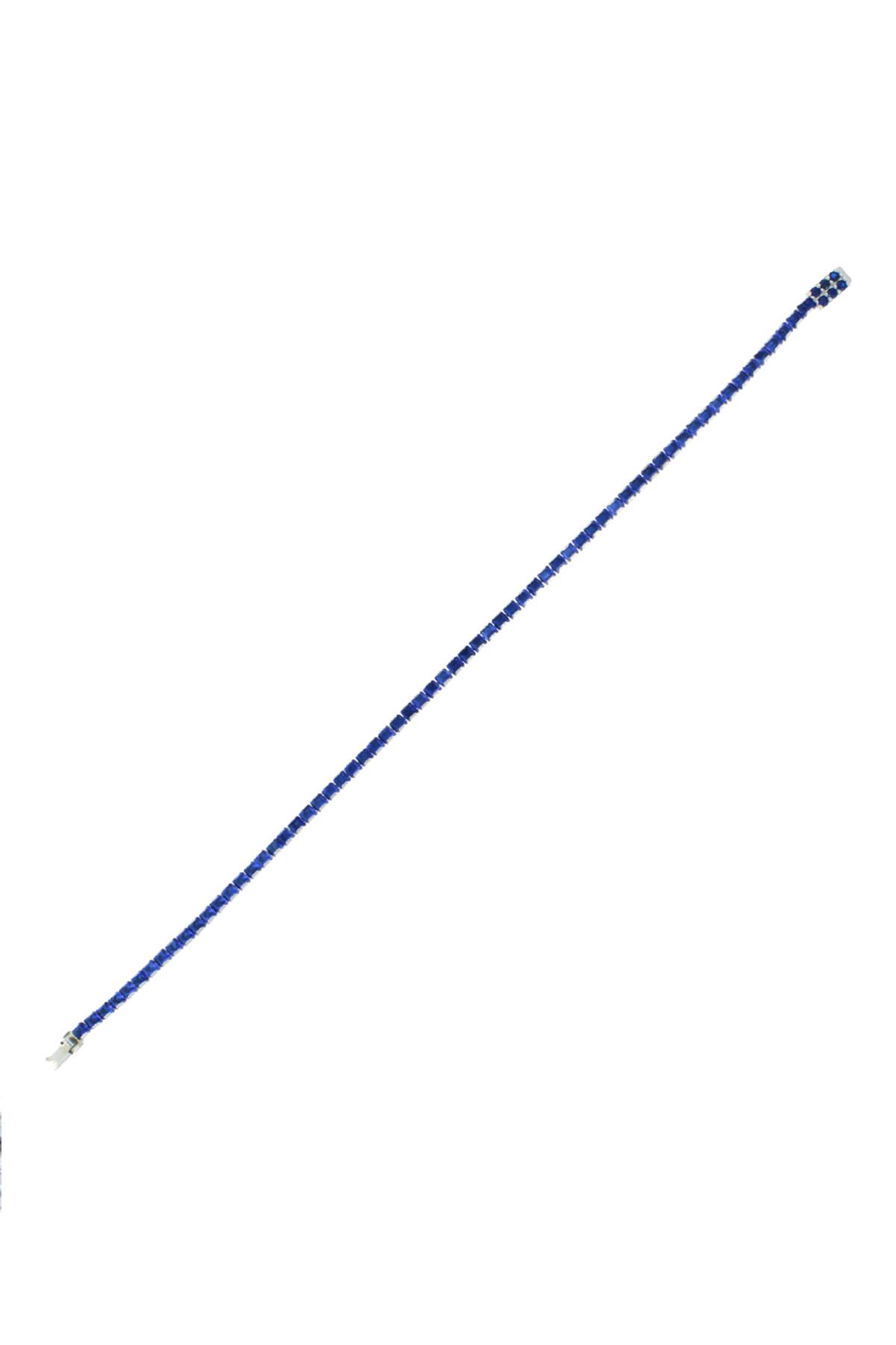 925 Ayar Gümüş Renkli Taş Su Yolu Bileklik 