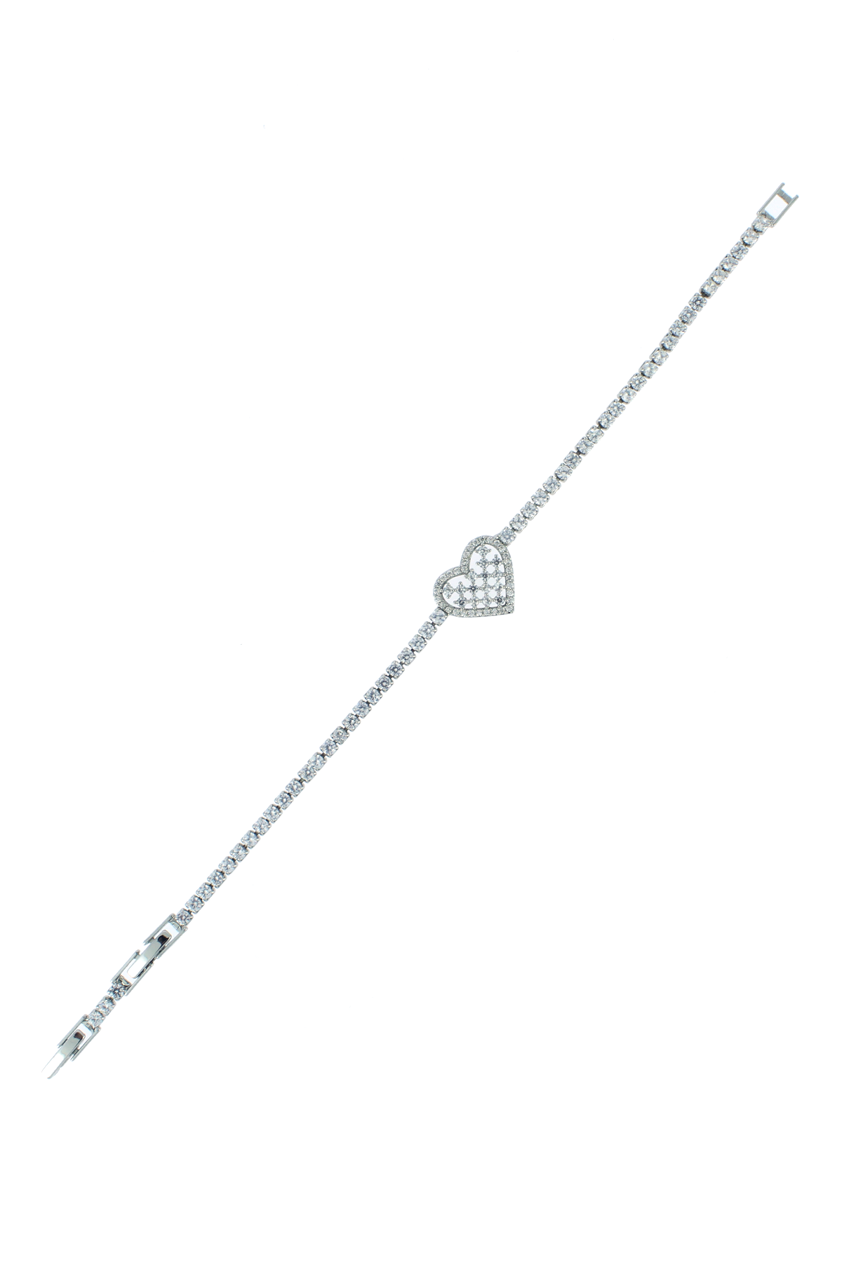 Kalp Detaylı Su Yolu Çelik Bileklik