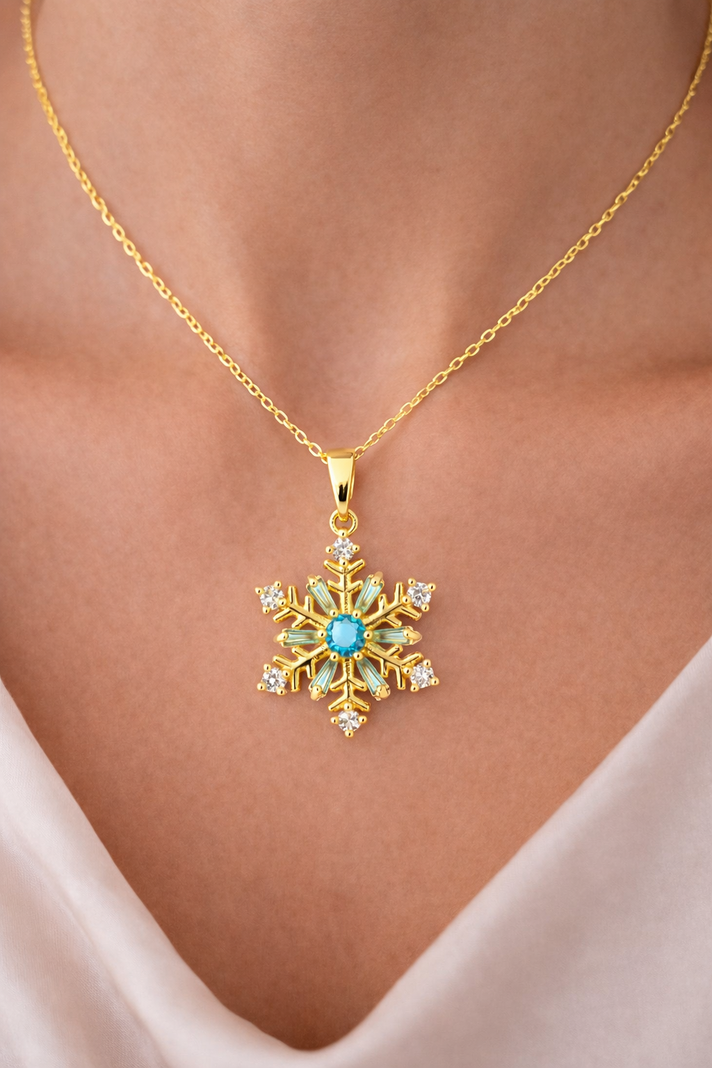 Kar Tanesi Tasarım Çelik Kolye Ucu