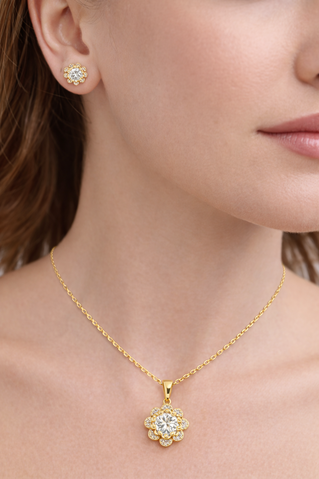 Çiçek Tasarım Çelik Takı Set