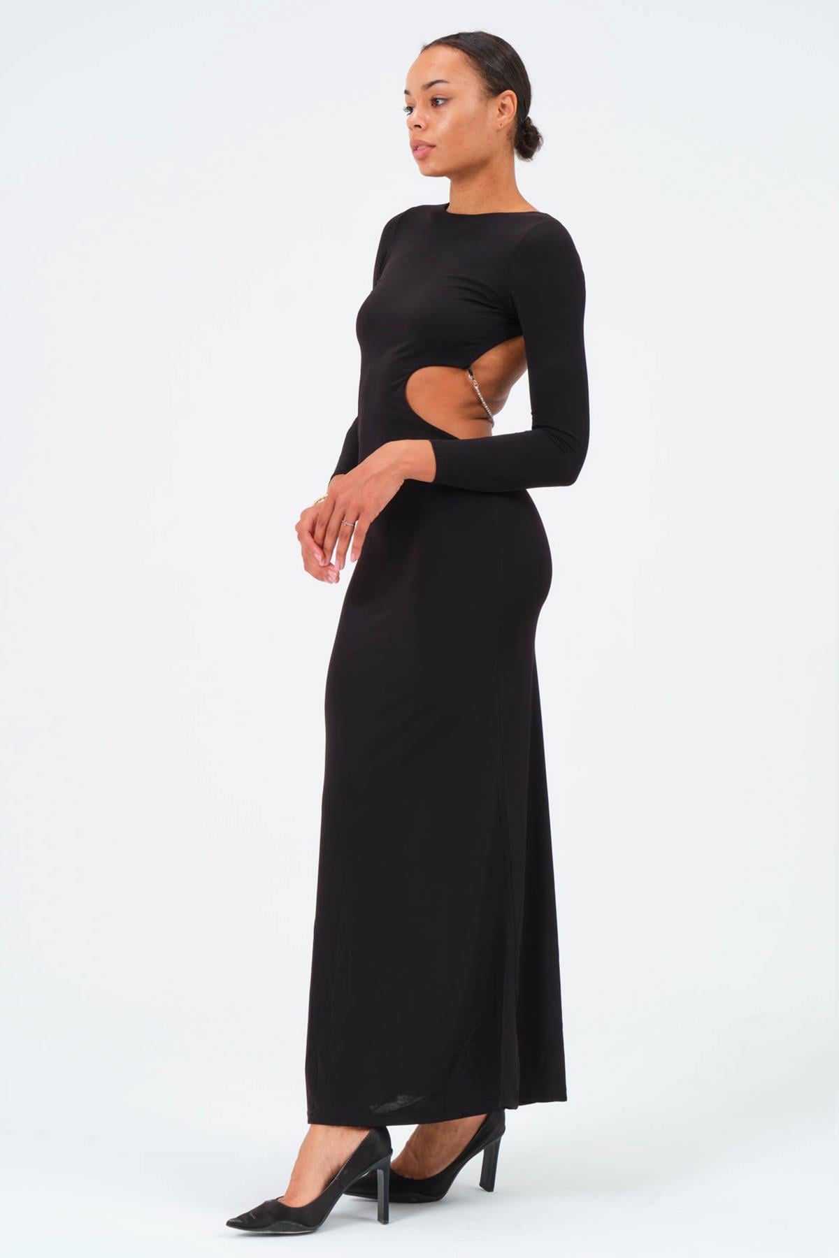 Back Chain Stone Detailed Dress