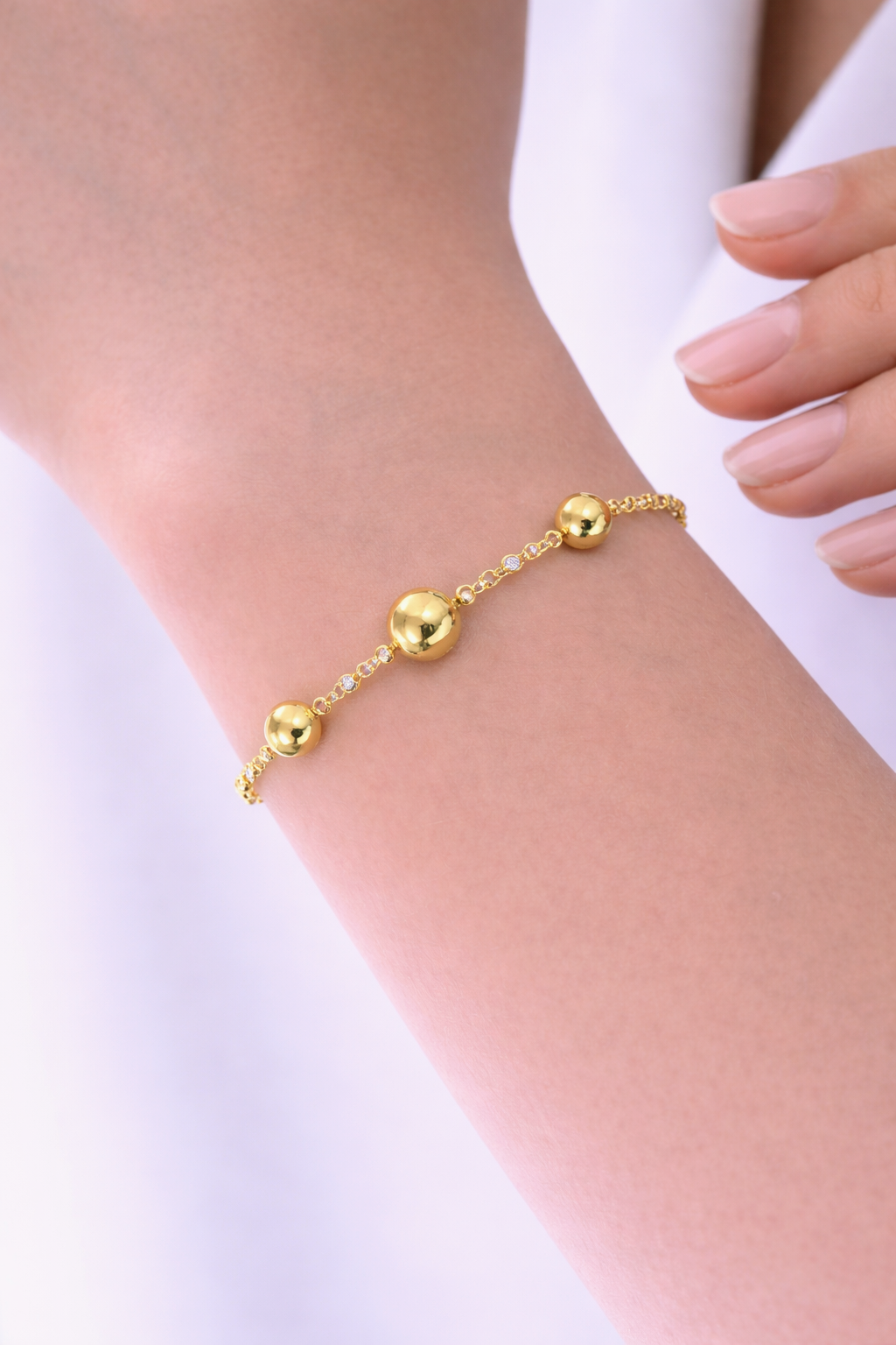 925 Ayar Gümüş Dairesel Tasarım Bileklik 