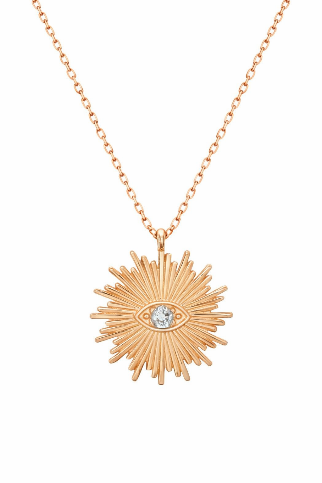 925 Ayar Gümüş Işıldayan Göz Motifli Kolye