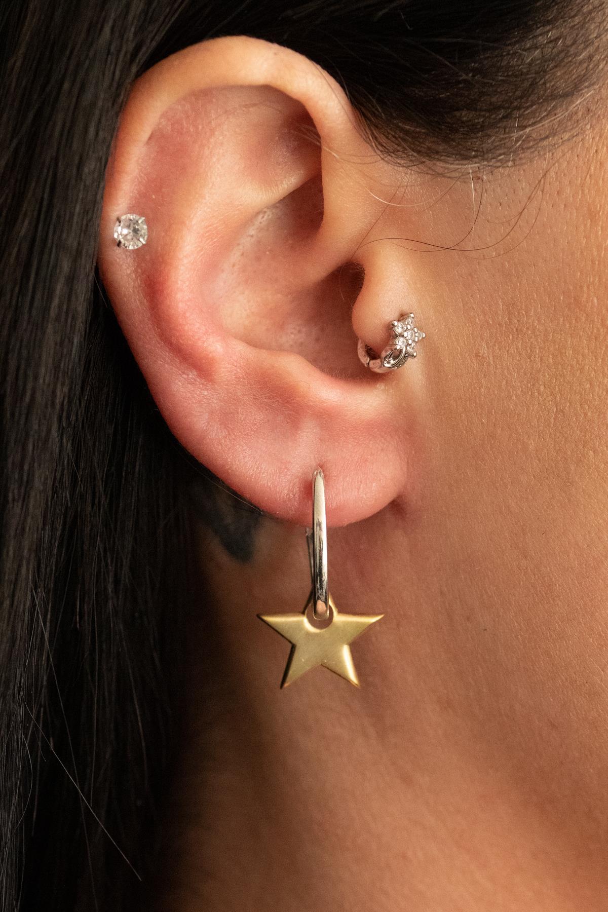 925 Ayar Gümüş Yıldız Küpe